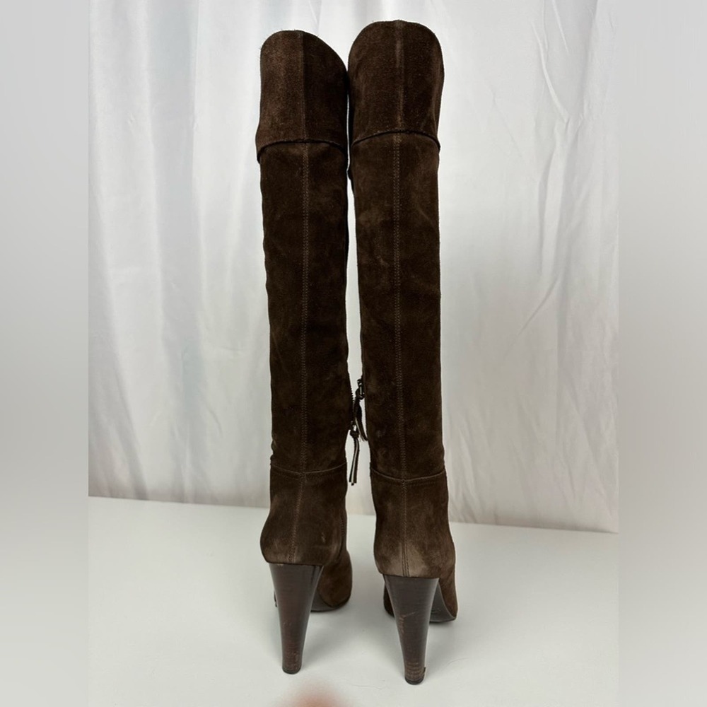 Miu Miu Chocolate Brown Suede Boots Sz 7.5 - Picture 4 of 16